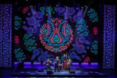 The Tokos Band from Hungary delight the crowds with traditional music from their homeland at an indoor youth music festival show on 20 July