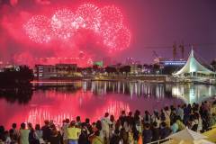 The French team’s pyrotechnic prowess delivered pom-pom-like explosions in the sky