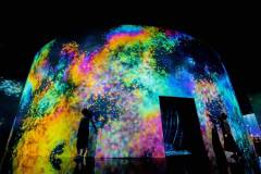 Autonomous Abstraction, Continuous Phenomena from the Universe to the Self features a psychedelic mass of coloured dots that move on your command