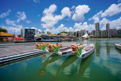 One of the biggest events to be staged last month was the annual Dragon Boat Festival. Hundreds turned out on 20 June to watch the first day of the epic races that serve as a prequel to the festival. Here, the boats are lined up before the races begin and there’s a family carnival underway at the Nam Van Lake Nautical Centre in the background
