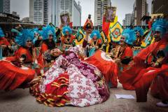 The queen of the Orient Premier Tribe dance troupe swoons as her group finishes its performance at Sinulog 2024