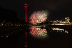 A multicoloured shower of fireworks lit up the sky as Macao welcomed the Year of the Snake