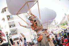 Stilt walkers from Italy enthralled bystanders with their act, Cloud Parade