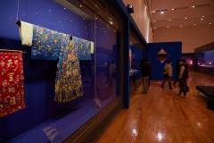Taiping youxiang (great peace in the world) patterns decorate this cerulean blue python robe from the Guangxu reign (1875-1908) of the Qing dynasty
