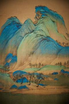 ‘A Panorama of Rivers and Mountains’ was created by artist Wang Ximeng in azurite blue and malachite green on a silk scroll when he was just 17 years old. This is just a section from the 1,191.5cm-long work that was made during the Song dynasty between 960 and 1279.