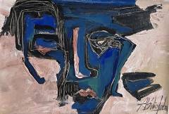 Abílio Febra | Máscara azul | Acrylic on canvas | 30 x 40 cm