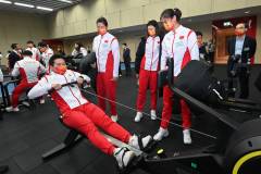 The delegation visited the newly open Athlete Training and Development Centre where some athletes tried out the centre’s equipment